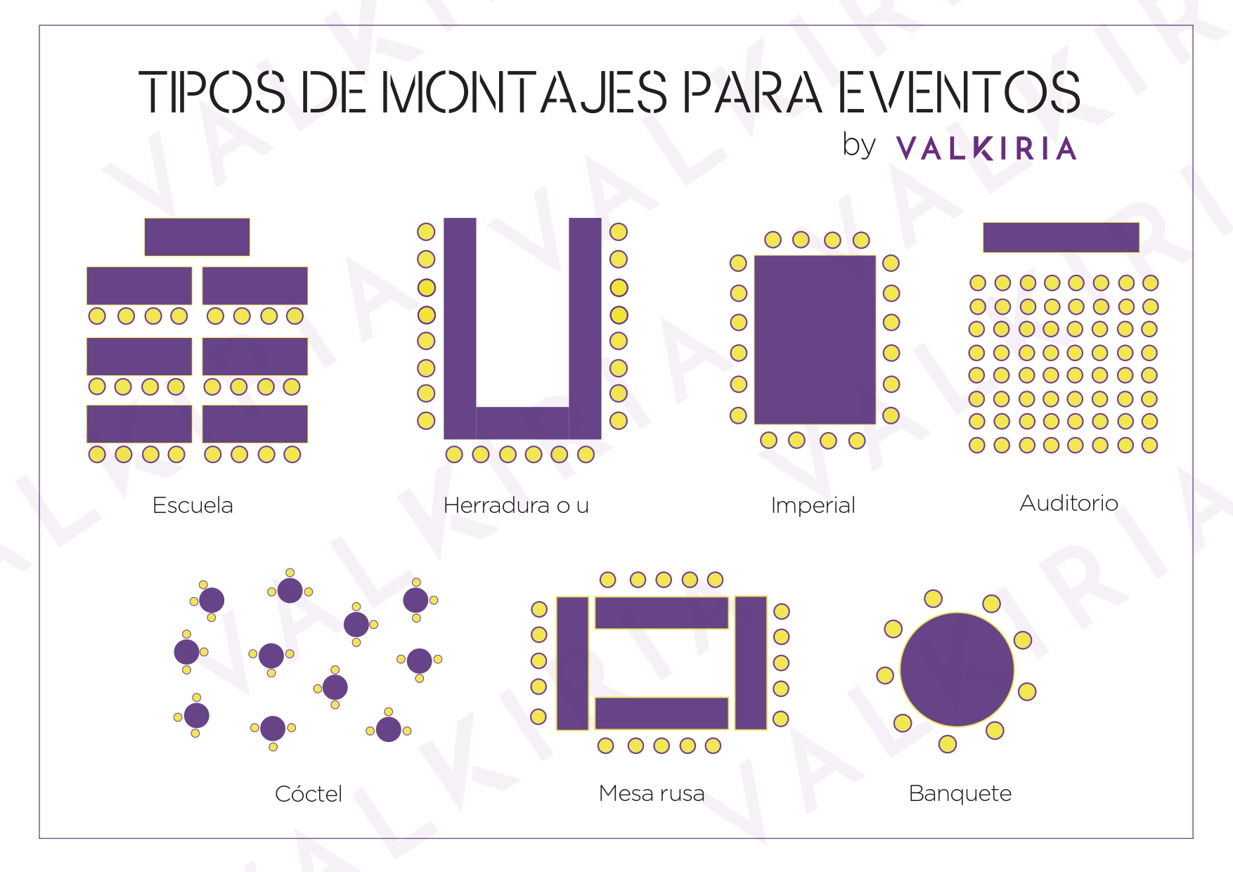 Siete tipos de montajes para que destaques en tus eventos